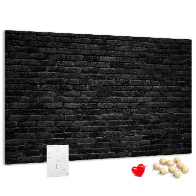 Tableau affichage liège Gros plan sur un mur de briques sombres et texturées