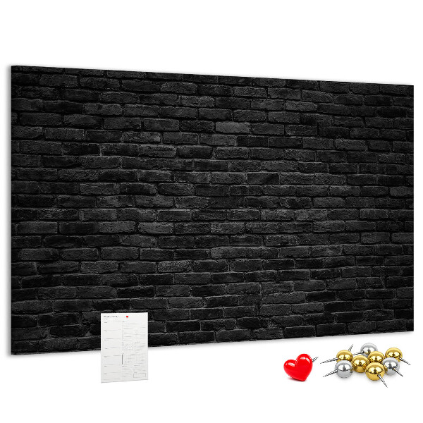 Tableau affichage liège Gros plan sur un mur de briques sombres et texturées