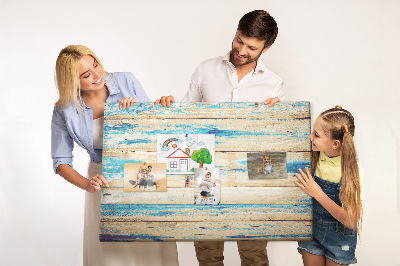Tableau affichage liège Planches rustiques dans des tons de bleu