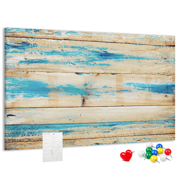 Tableau affichage liège Planches rustiques dans des tons de bleu