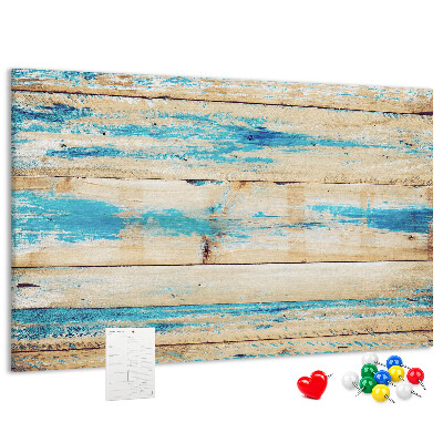 Tableau affichage liège Planches rustiques dans des tons de bleu