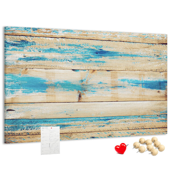 Tableau affichage liège Planches rustiques dans des tons de bleu