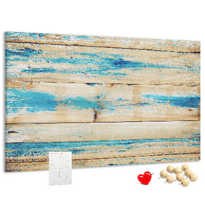 Tableau affichage liège Planches rustiques dans des tons de bleu