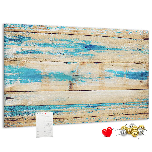 Tableau affichage liège Planches rustiques dans des tons de bleu