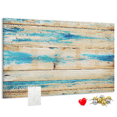 Tableau affichage liège Planches rustiques dans des tons de bleu