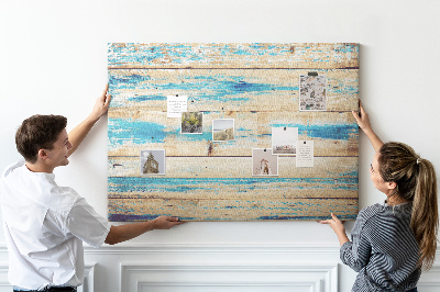 Tableau affichage liège Planches rustiques dans des tons de bleu