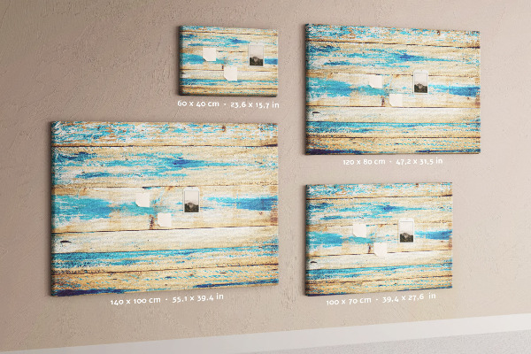 Tableau affichage liège Planches rustiques dans des tons de bleu