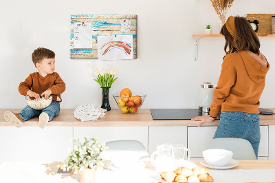 Tableau affichage liège Planches rustiques dans des tons de bleu