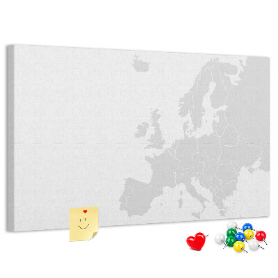 Tableau en liège Carte de l'Europe pour marquer les emplacements