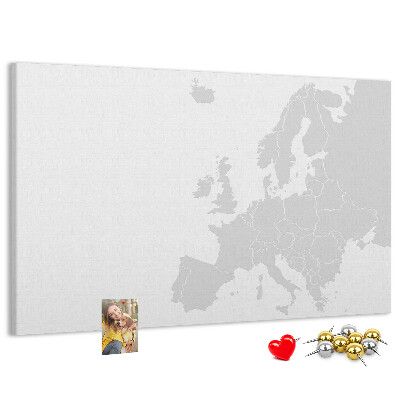 Tableau en liège Carte de l'Europe pour marquer les emplacements