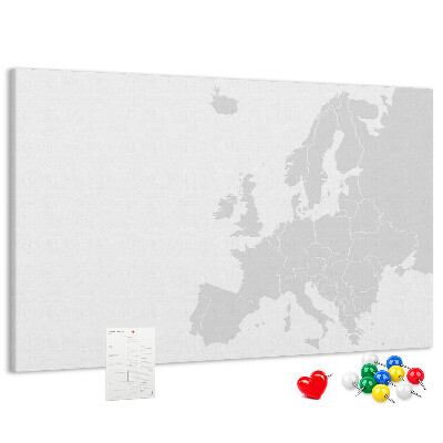Tableau en liège Carte de l'Europe pour marquer les emplacements