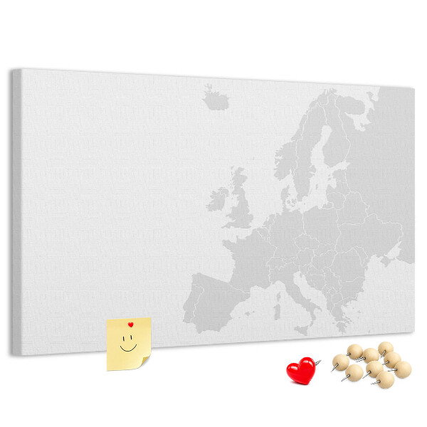 Tableau en liège Carte de l'Europe pour marquer les emplacements