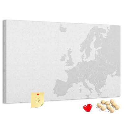 Tableau en liège Carte de l'Europe pour marquer les emplacements