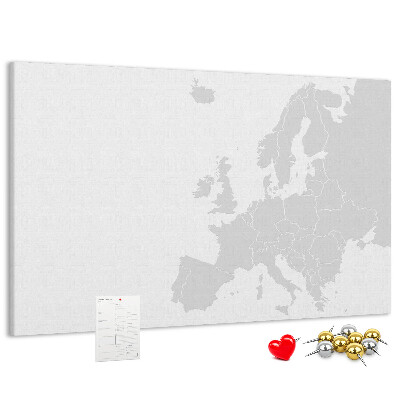 Tableau en liège Carte de l'Europe pour marquer les emplacements