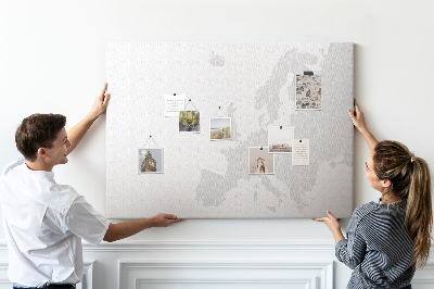 Tableau en liège Carte de l'Europe pour marquer les emplacements