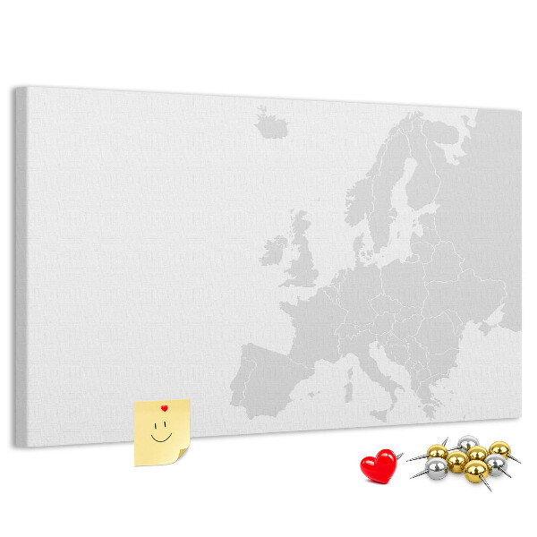 Tableau en liège Carte de l'Europe pour marquer les emplacements