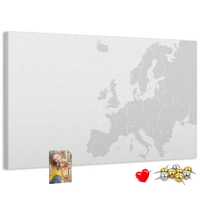 Tableau en liège Carte de l'Europe pour marquer les emplacements