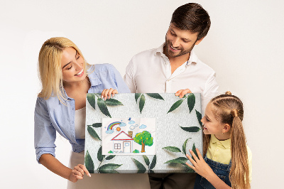 Tableau en liège Feuilles disposées dans un arrangement délicat et minimaliste