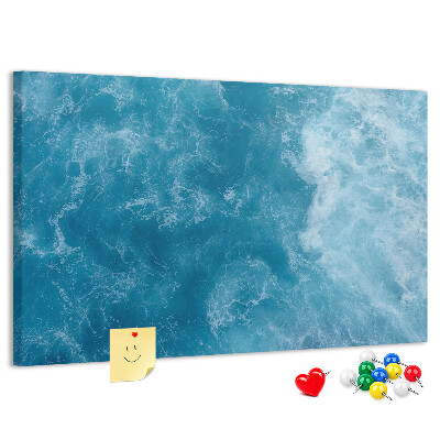 Tableau en liège Le bleu profond des vagues et de l'écume de la mer