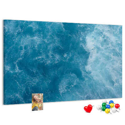 Tableau en liège Le bleu profond des vagues et de l'écume de la mer