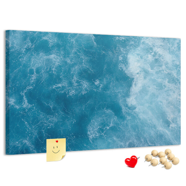 Tableau en liège Le bleu profond des vagues et de l'écume de la mer