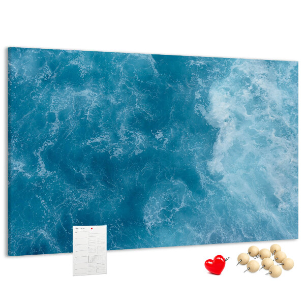 Tableau en liège Le bleu profond des vagues et de l'écume de la mer