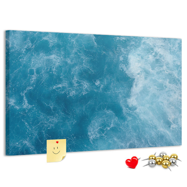 Tableau en liège Le bleu profond des vagues et de l'écume de la mer