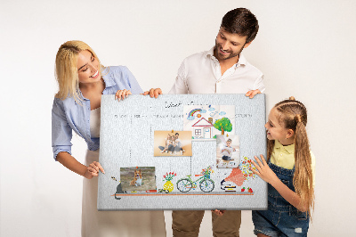 Tableau en liège Agenda hebdomadaire coloré sur le thème du bureau