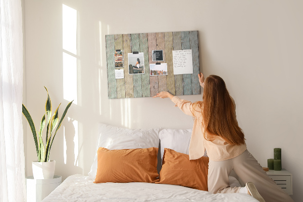 Tableau affichage liège Planches pastel de style rustique