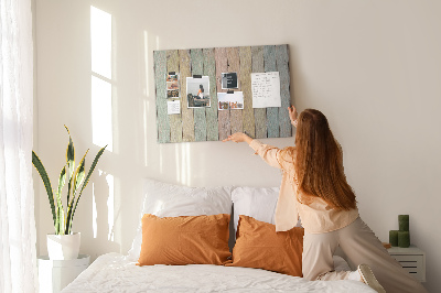 Tableau affichage liège Planches pastel de style rustique