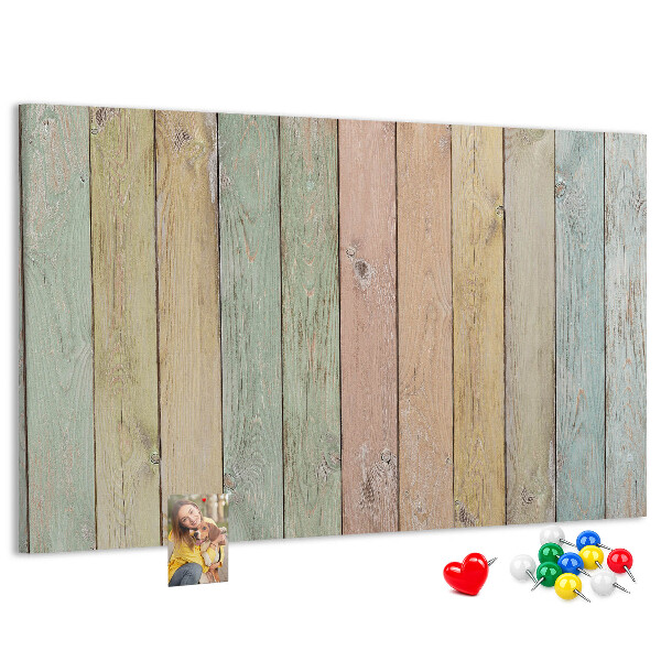 Tableau affichage liège Planches pastel de style rustique