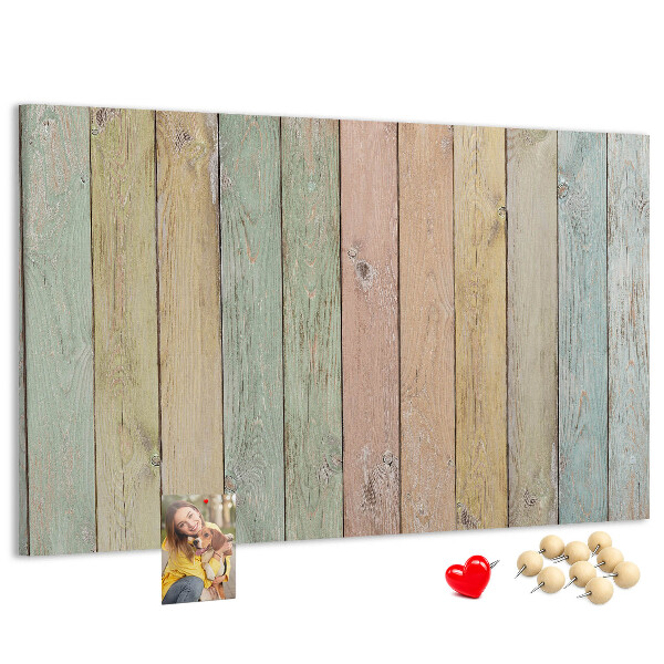 Tableau affichage liège Planches pastel de style rustique