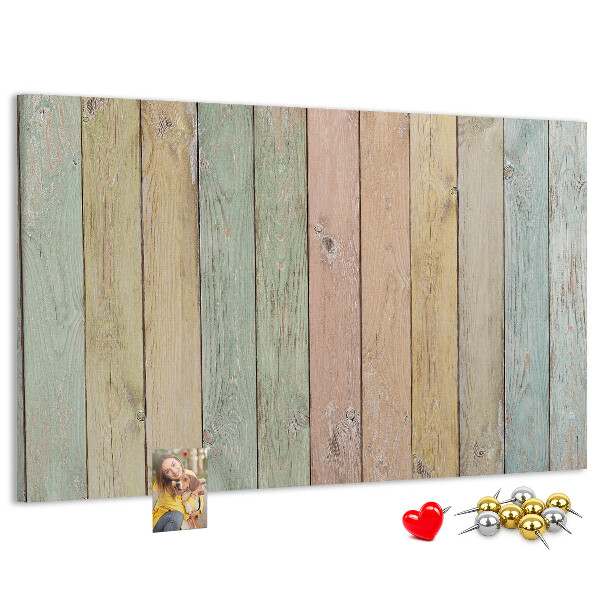 Tableau affichage liège Planches pastel de style rustique