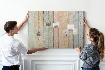 Tableau affichage liège Planches pastel de style rustique