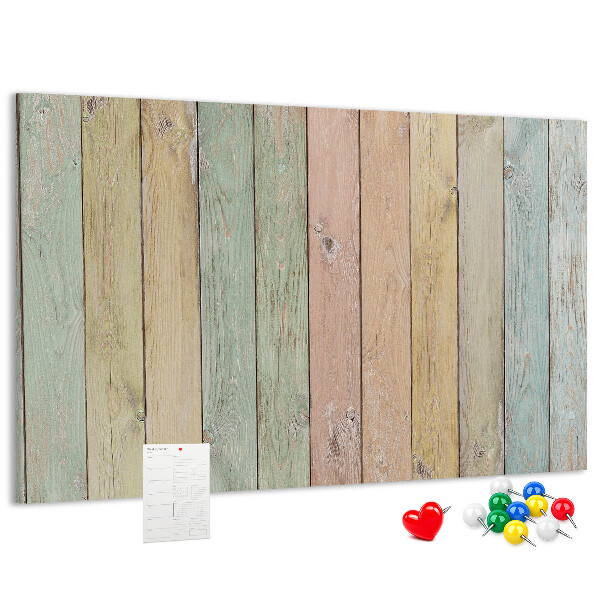 Tableau affichage liège Planches pastel de style rustique