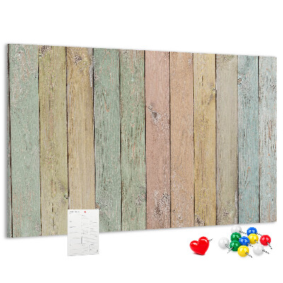 Tableau affichage liège Planches pastel de style rustique