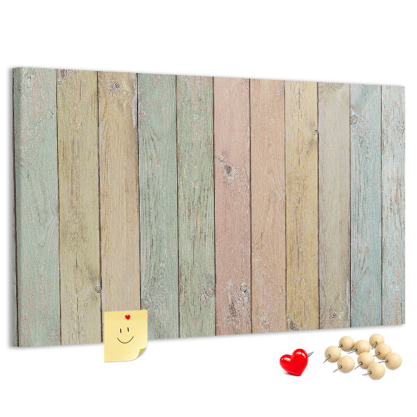 Tableau affichage liège Planches pastel de style rustique