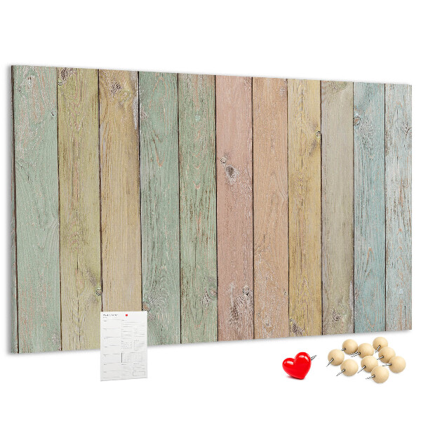 Tableau affichage liège Planches pastel de style rustique