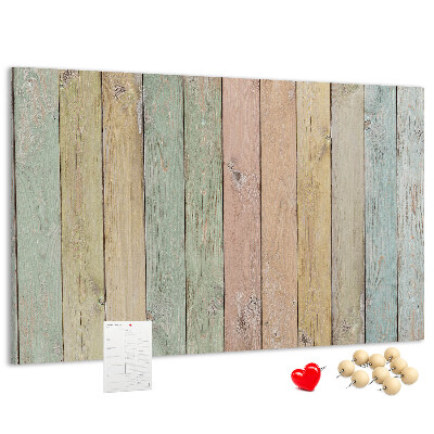 Tableau affichage liège Planches pastel de style rustique