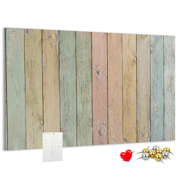 Tableau affichage liège Planches pastel de style rustique