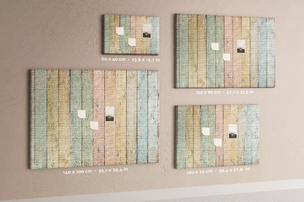 Tableau affichage liège Planches pastel de style rustique
