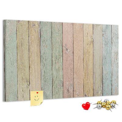 Tableau affichage liège Planches pastel de style rustique