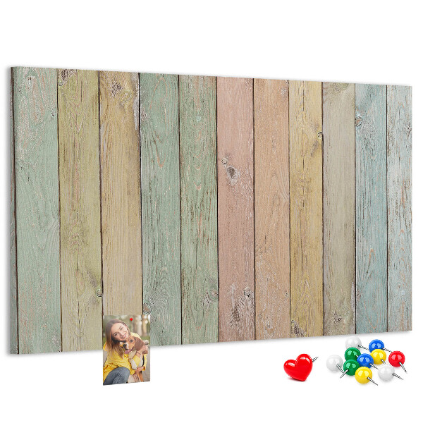 Tableau affichage liège Planches pastel de style rustique