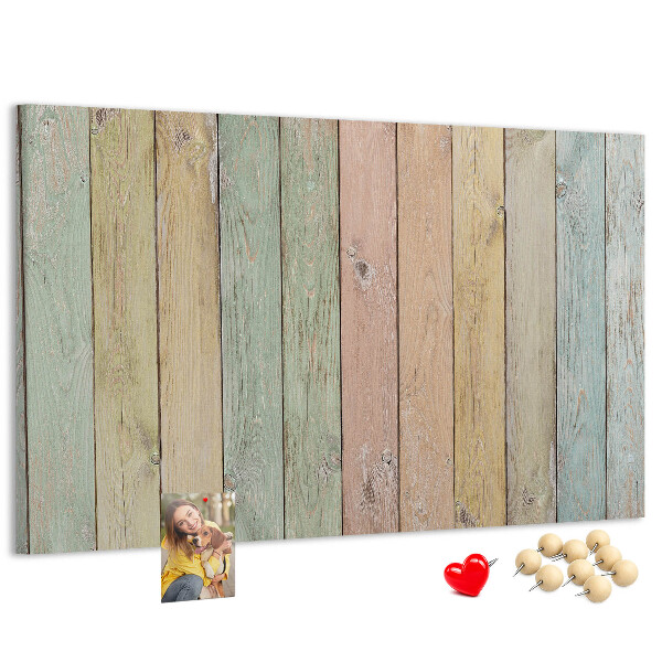 Tableau affichage liège Planches pastel de style rustique