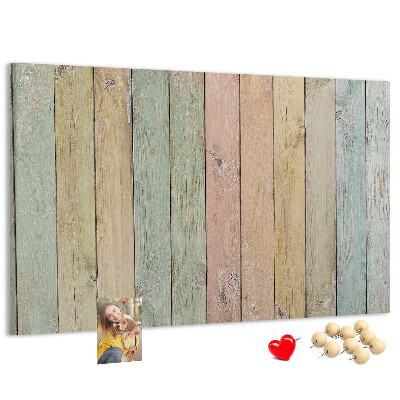 Tableau affichage liège Planches pastel de style rustique