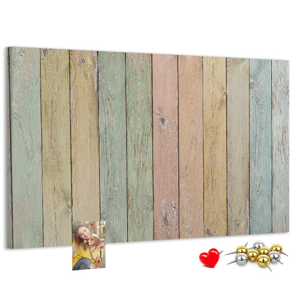 Tableau affichage liège Planches pastel de style rustique