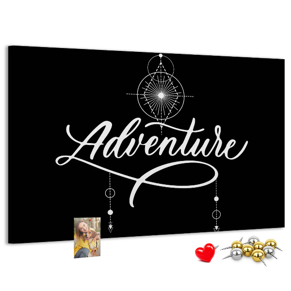 Tableau affichage liège Un voyage vers l'inconnu avec une boussole et les étoiles