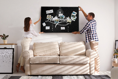 Tableau affichage liège Un voyage vers l'inconnu avec une boussole et les étoiles