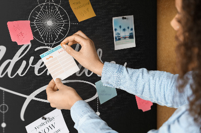 Tableau affichage liège Un voyage vers l'inconnu avec une boussole et les étoiles