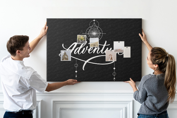 Tableau affichage liège Un voyage vers l'inconnu avec une boussole et les étoiles